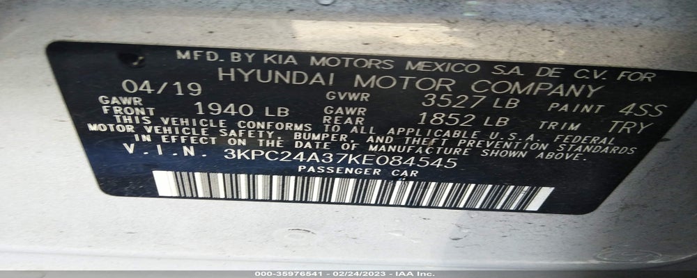 3KPC24A37KE084545 2019 HYUNDAI ACCENT photo no. 9