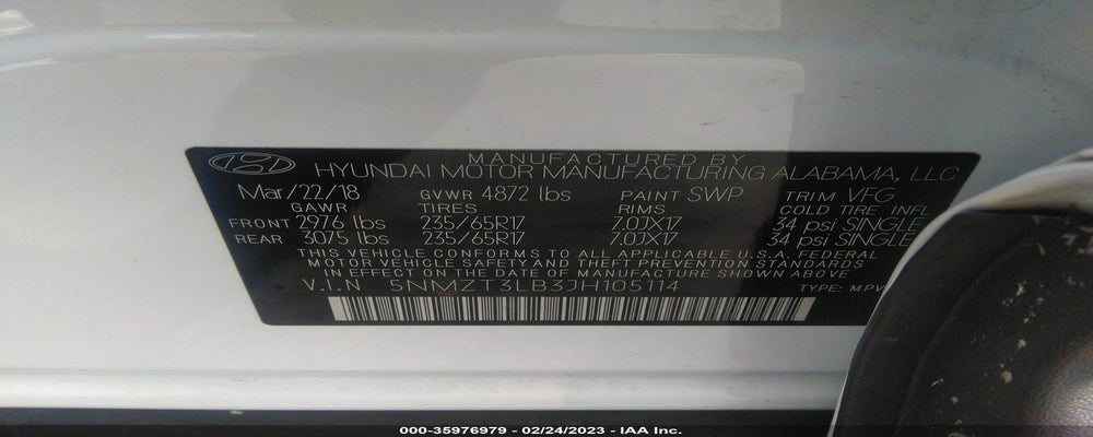 5NMZT3LB3JH105114 2018 HYUNDAI SANTA FE SPORT photo no. 9