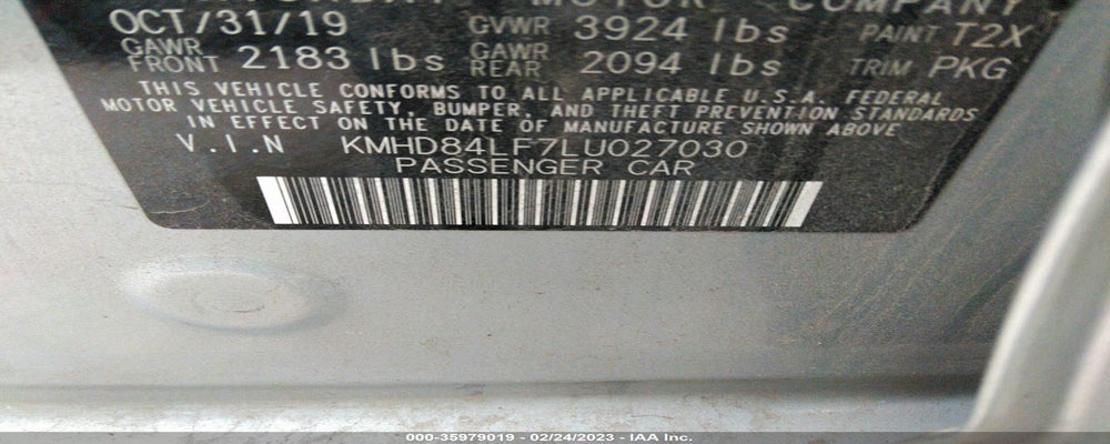 KMHD84LF7LU027030 2020 HYUNDAI ELANTRA photo no. 9