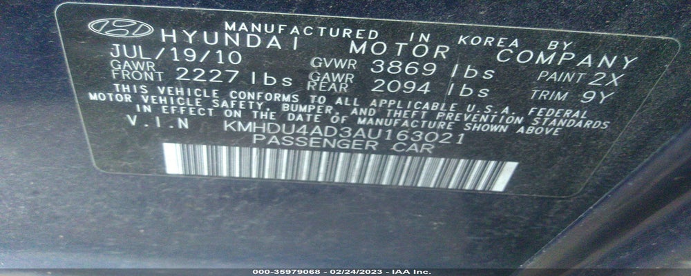 KMHDU4AD3AU163021 2010 HYUNDAI ELANTRA photo no. 9
