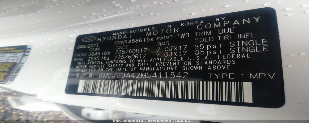 KM8J23A42MU411542 2021 HYUNDAI TUCSON photo no. 9
