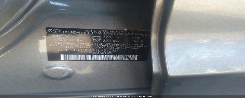 5NPD84LF2LH540037 2020 HYUNDAI ELANTRA photo no. 9