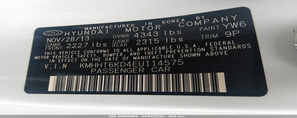 KMHHT6KD4EU114575 2014 HYUNDAI GENESIS COUPE photo no. 9