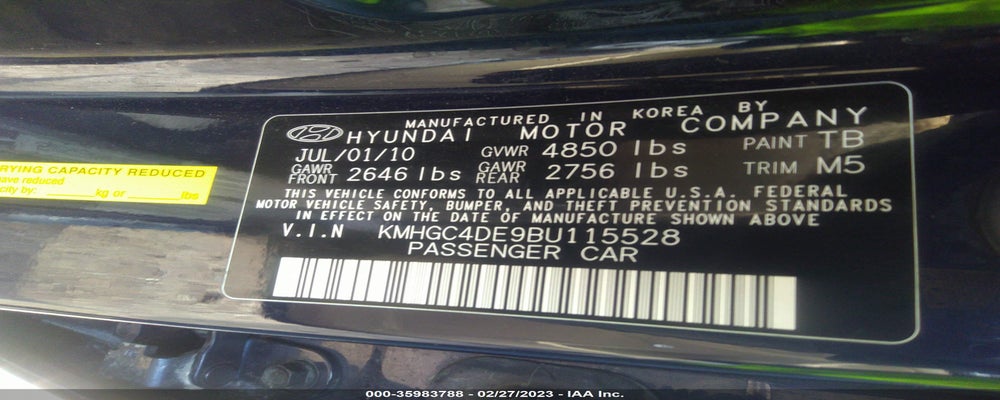 KMHGC4DE9BU115528 2011 HYUNDAI GENESIS photo no. 9
