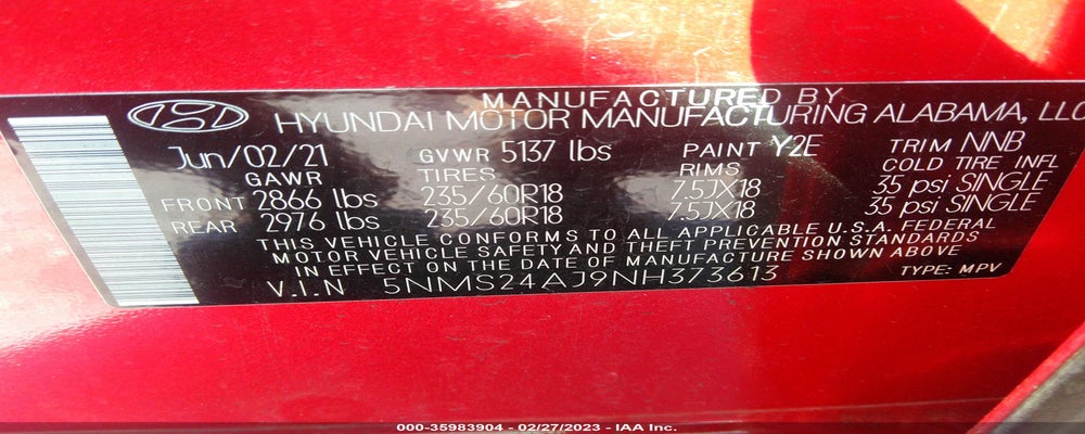 5NMS24AJ9NH373613 2022 HYUNDAI SANTA FE photo no. 9
