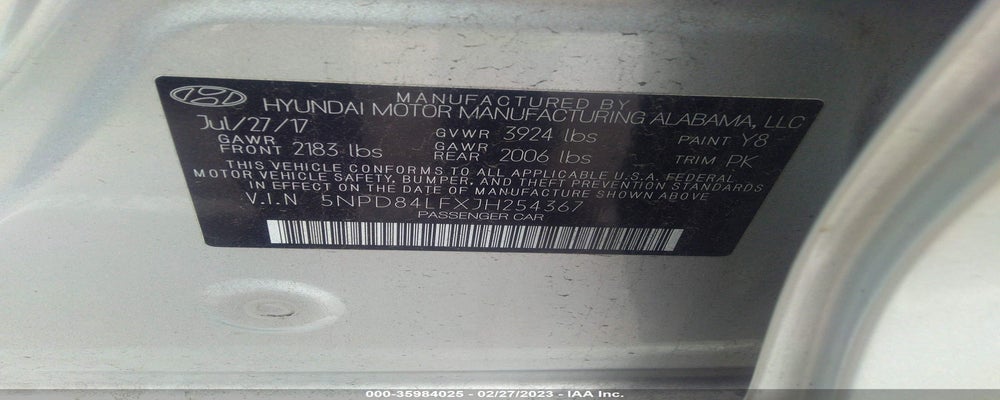 5NPD84LFXJH254367 2018 HYUNDAI ELANTRA photo no. 9