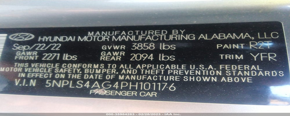 5NPLS4AG4PH101176 2023 HYUNDAI ELANTRA photo no. 9