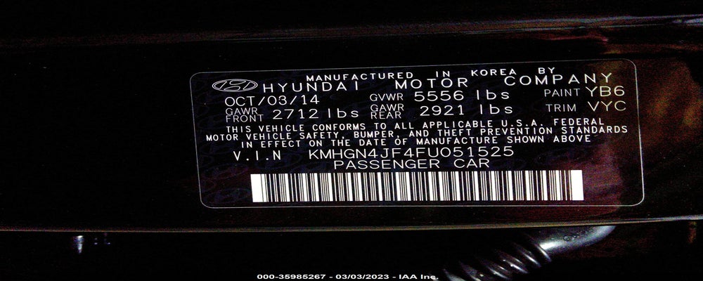 KMHGN4JF4FU051525 2015 HYUNDAI GENESIS photo no. 9