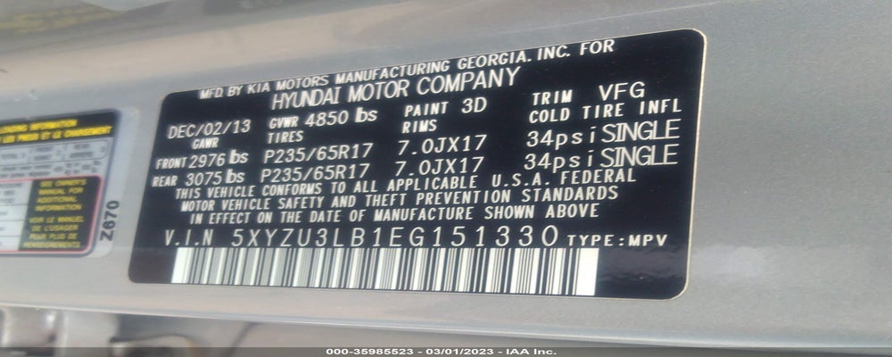 5XYZU3LB1EG151330 2014 HYUNDAI SANTA FE SPORT photo no. 9