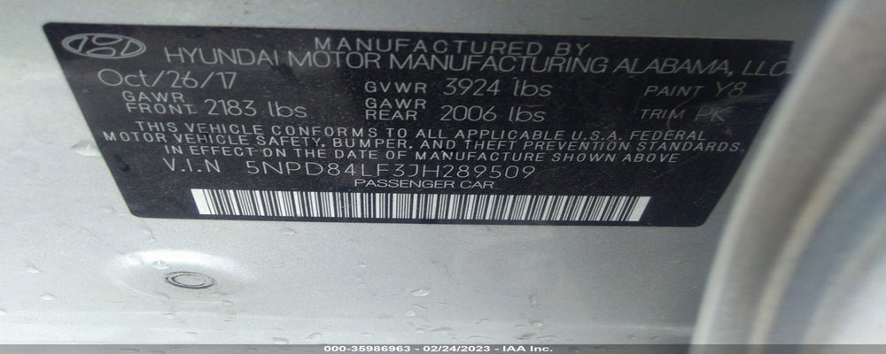 5NPD84LF3JH289509 2018 HYUNDAI ELANTRA photo no. 9
