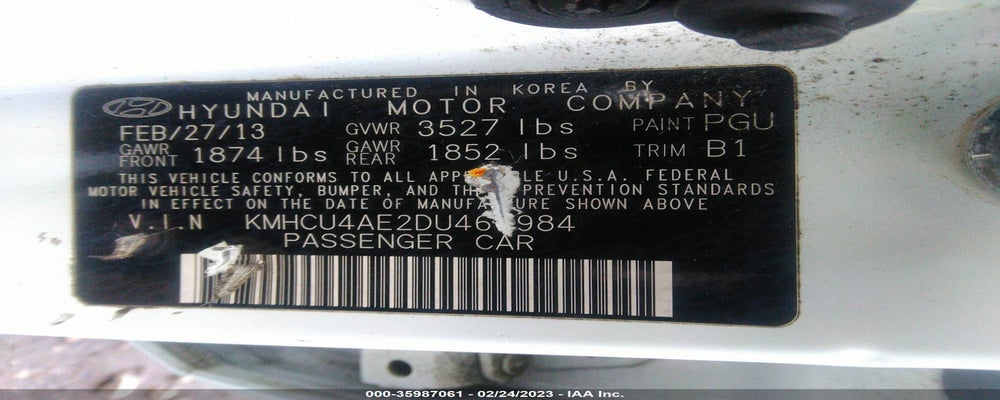 KMHCU4AE2DU460984 2013 HYUNDAI ACCENT photo no. 9