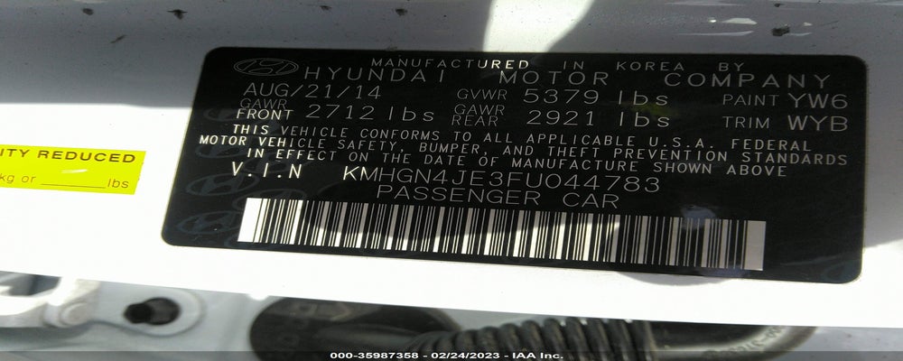 KMHGN4JE3FU044783 2015 HYUNDAI GENESIS photo no. 9