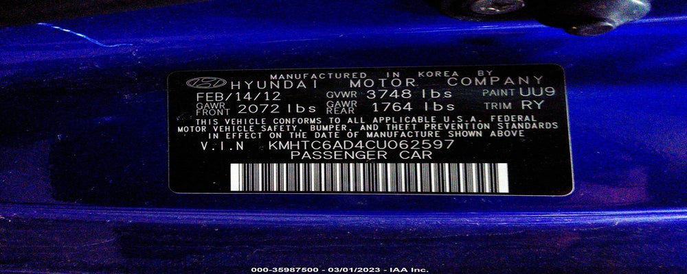 KMHTC6AD4CU062597 2012 HYUNDAI VELOSTER photo no. 9