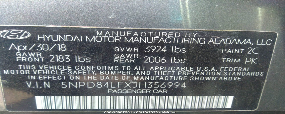 5NPD84LFXJH356994 2018 HYUNDAI ELANTRA photo no. 9