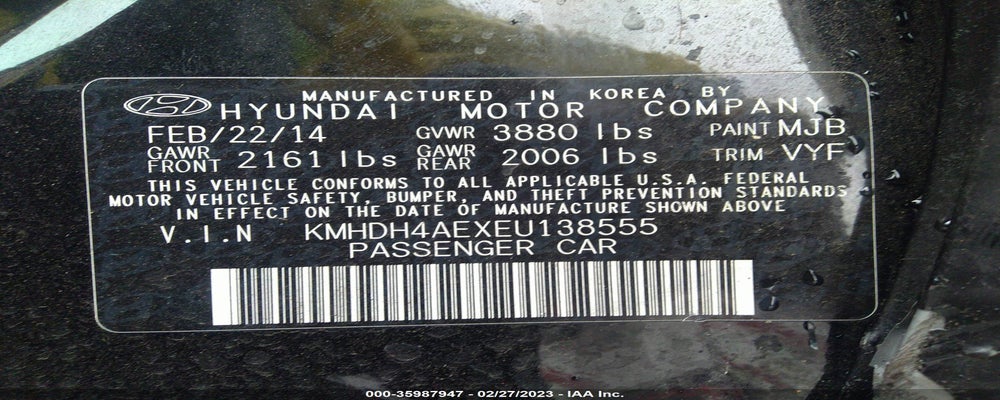 KMHDH4AEXEU138555 2014 HYUNDAI ELANTRA photo no. 9
