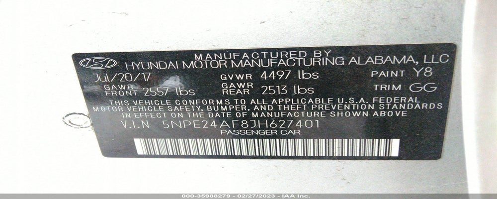 5NPE24AF8JH627401 2018 HYUNDAI SONATA photo no. 9