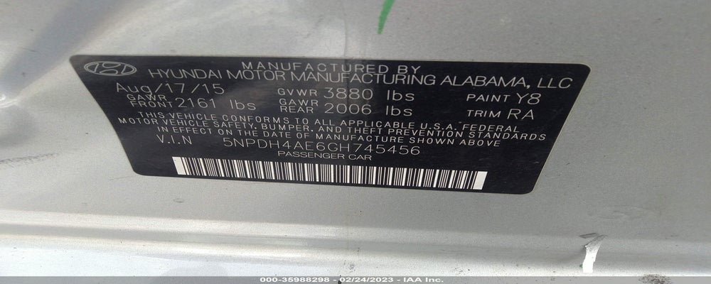 5NPDH4AE6GH745456 2016 HYUNDAI ELANTRA photo no. 9