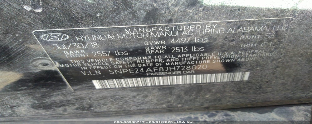 5NPE24AF8JH728020 2018 HYUNDAI SONATA photo no. 9