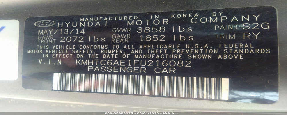 KMHTC6AE1FU216082 2015 HYUNDAI VELOSTER photo no. 9