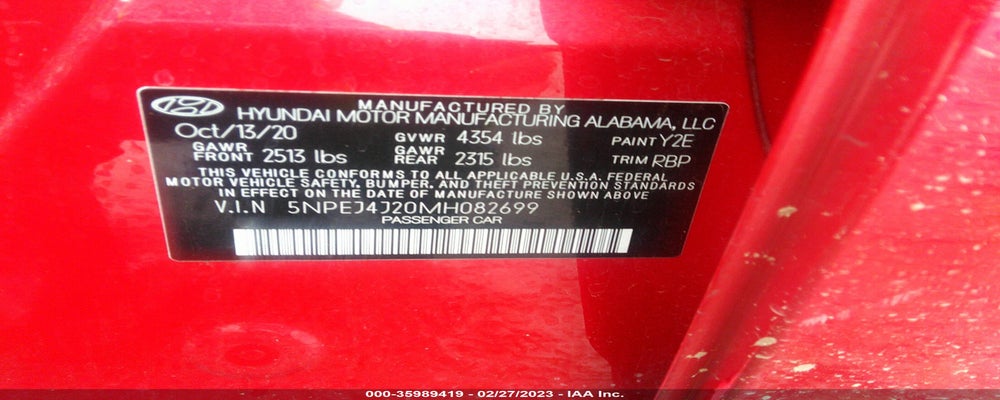 5NPEJ4J20MH082699 2021 HYUNDAI SONATA photo no. 9