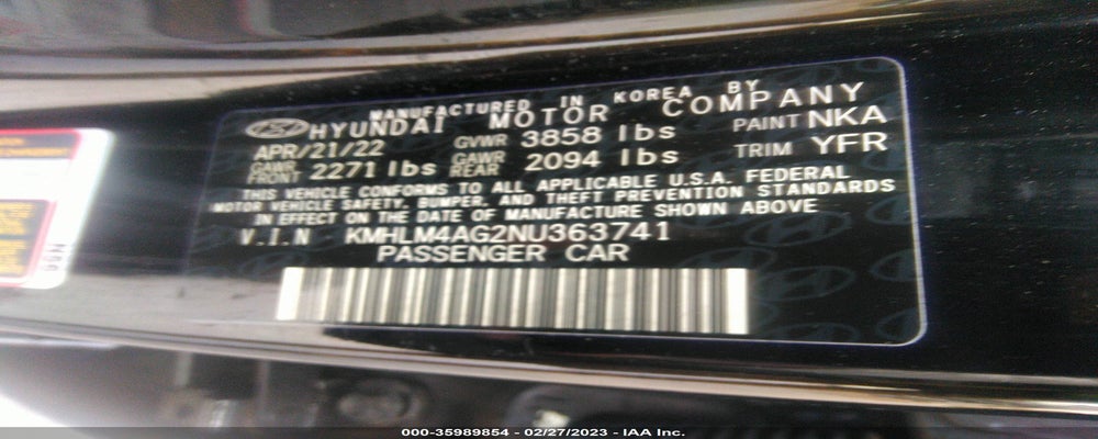 KMHLM4AG2NU363741 2022 HYUNDAI ELANTRA photo no. 9