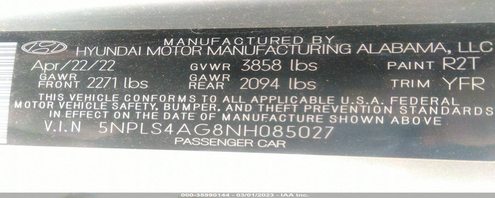 5NPLS4AG8NH085027 2022 HYUNDAI ELANTRA photo no. 9