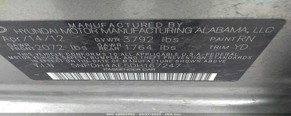 5NPDH4AE5DH167247 2013 HYUNDAI ELANTRA photo no. 9