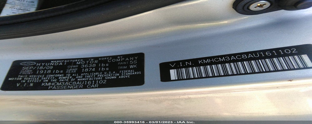 KMHCM3AC8AU161102 2010 HYUNDAI ACCENT photo no. 9