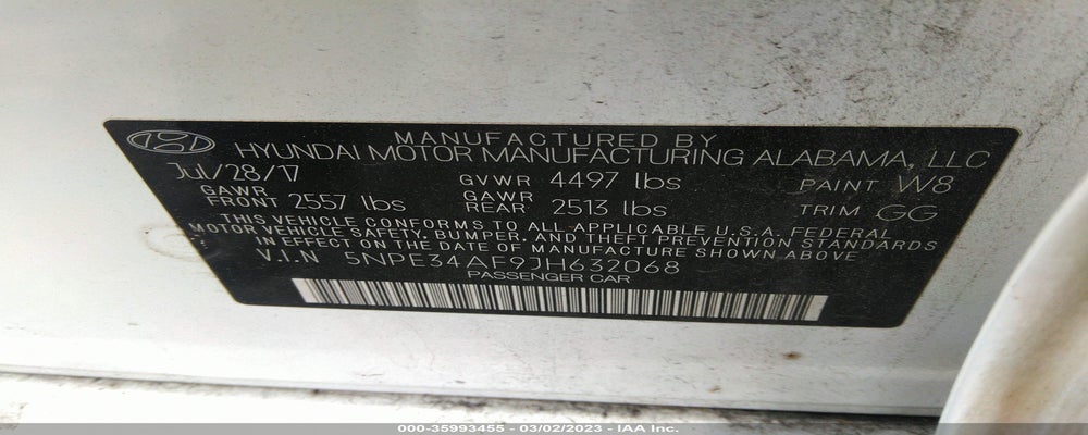 5NPE34AF9JH632068 2018 HYUNDAI SONATA photo no. 9
