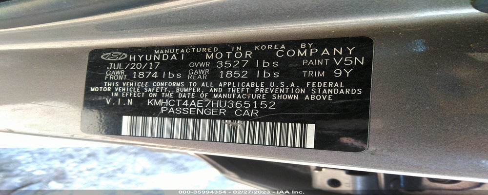 KMHCT4AE7HU365152 2017 HYUNDAI ACCENT photo no. 9