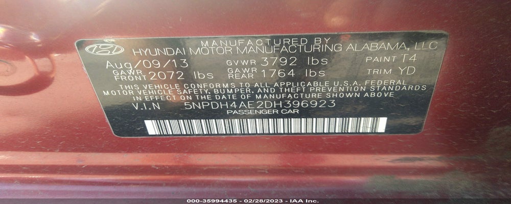 5NPDH4AE2DH396923 2013 HYUNDAI ELANTRA photo no. 9