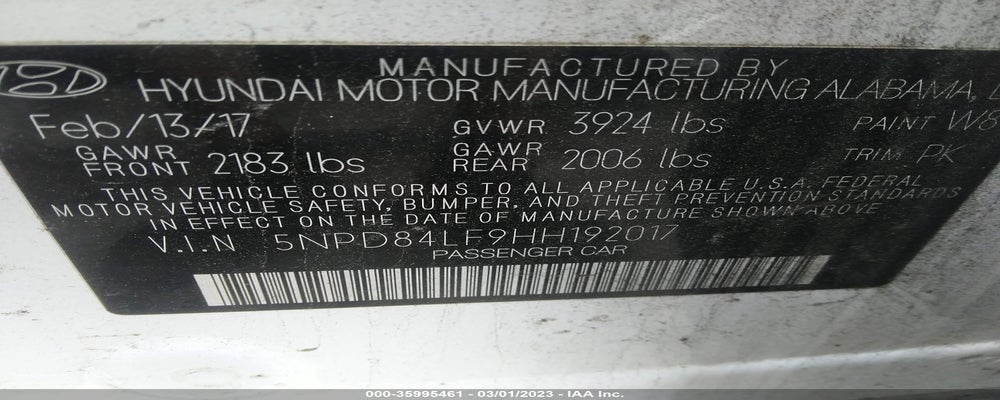 5NPD84LF9HH192017 2017 HYUNDAI ELANTRA photo no. 9