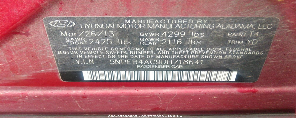 5NPEB4AC9DH718641 2013 HYUNDAI SONATA photo no. 9