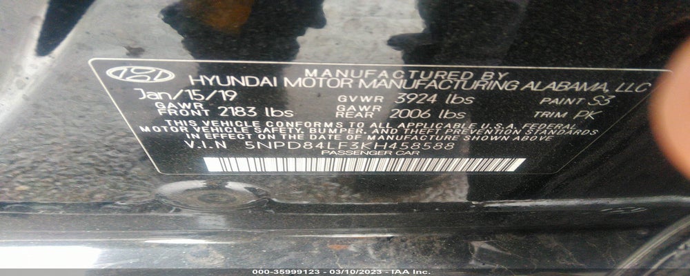 5NPD84LF3KH458588 2019 HYUNDAI ELANTRA photo no. 9