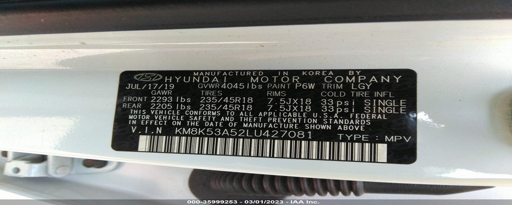 KM8K53A52LU427081 2020 HYUNDAI KONA photo no. 9