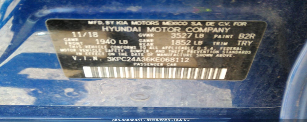 3KPC24A36KE068112 2019 HYUNDAI ACCENT photo no. 9
