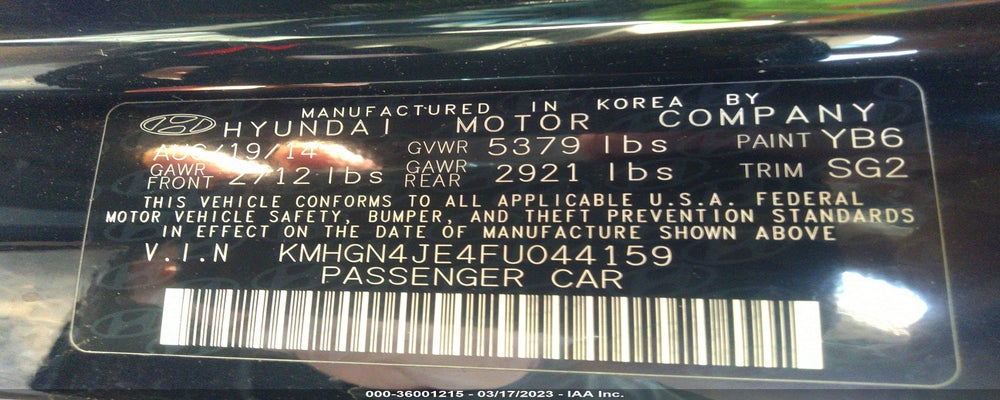 KMHGN4JE4FU044159 2015 HYUNDAI GENESIS photo no. 9