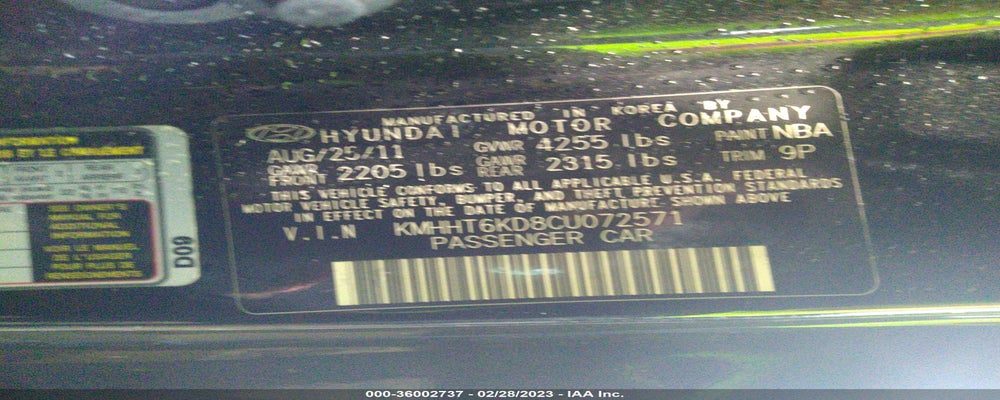 KMHHT6KD8CU072571 2012 HYUNDAI GENESIS COUPE photo no. 9