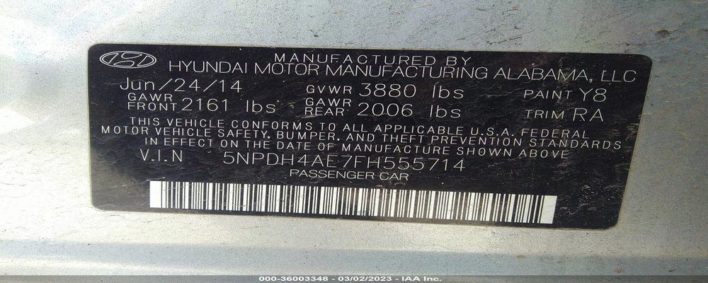 5NPDH4AE7FH555714 2015 HYUNDAI ELANTRA photo no. 9
