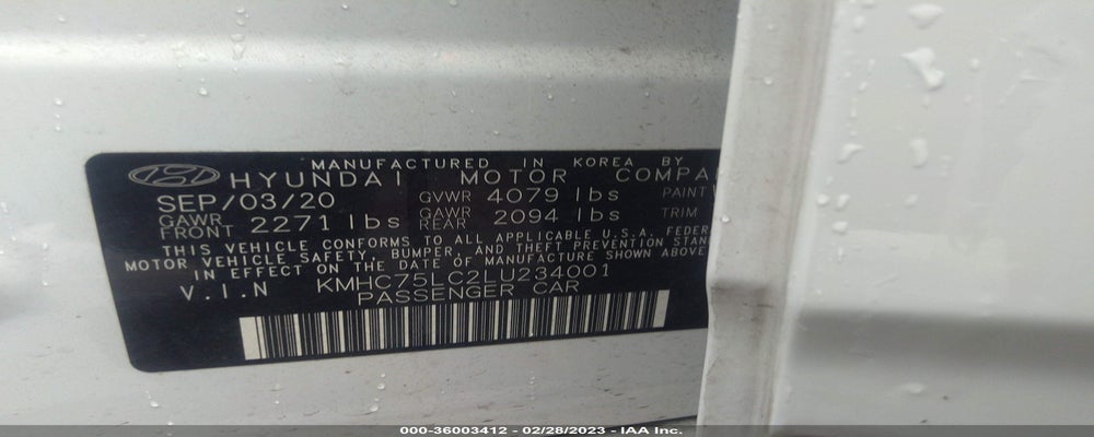 KMHC75LC2LU234001 2020 HYUNDAI IONIQ HYBRID photo no. 9