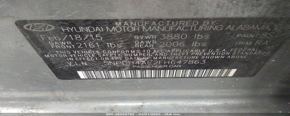 5NPDH4AE2FH647863 2015 HYUNDAI ELANTRA photo no. 9