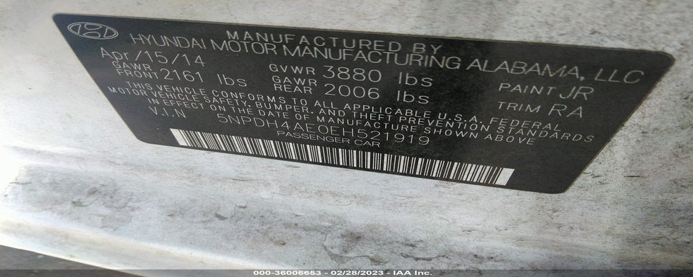 5NPDH4AE0EH521919 2014 HYUNDAI ELANTRA photo no. 9