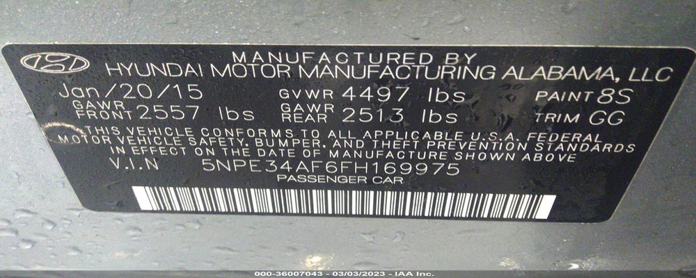 5NPE34AF6FH169975 2015 HYUNDAI SONATA photo no. 9
