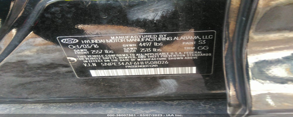 5NPE34AF6HH508026 2017 HYUNDAI SONATA photo no. 9