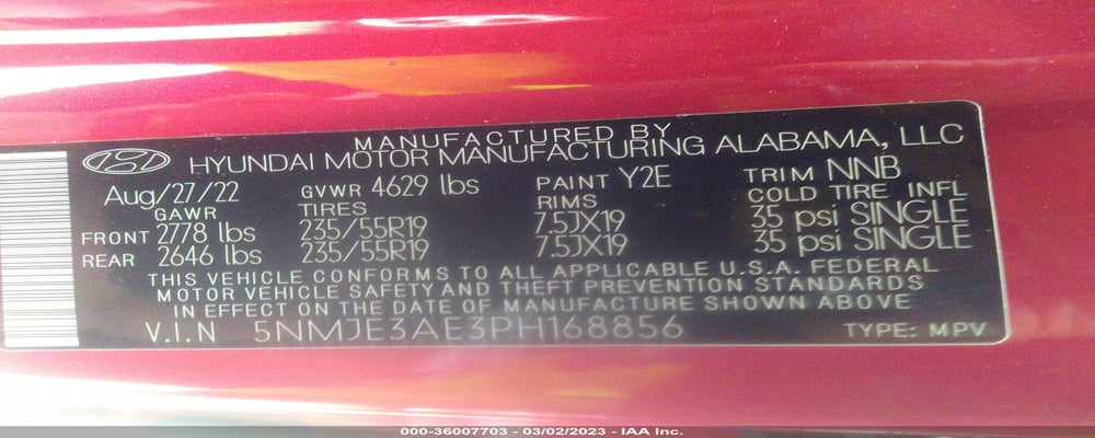5NMJE3AE3PH168856 2023 HYUNDAI TUCSON photo no. 9