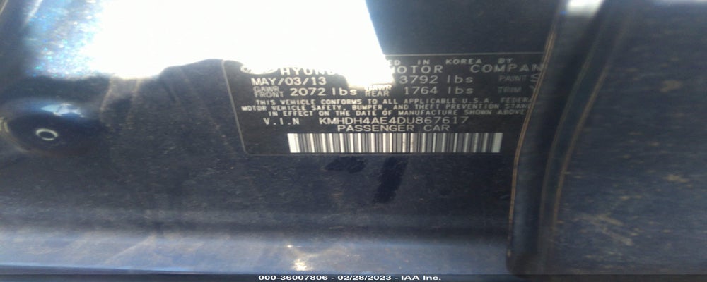 KMHDH4AE4DU867617 2013 HYUNDAI ELANTRA photo no. 9