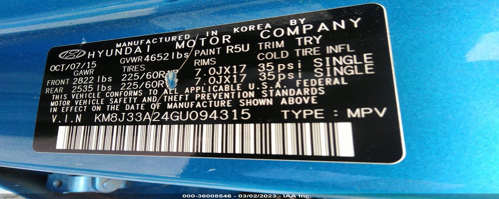 KM8J33A24GU094315 2016 HYUNDAI TUCSON photo no. 9
