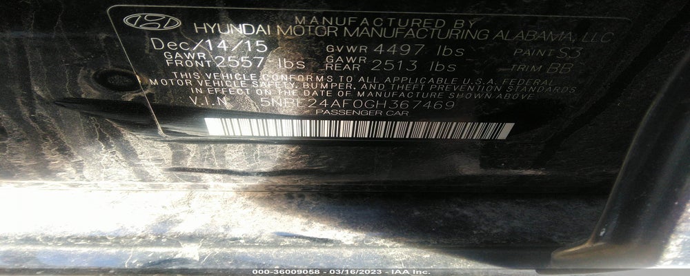 5NPE24AF0GH367469 2016 HYUNDAI SONATA photo no. 9