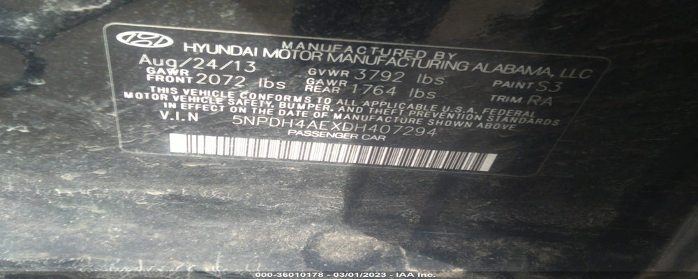 5NPDH4AEXDH407294 2013 HYUNDAI ELANTRA photo no. 9