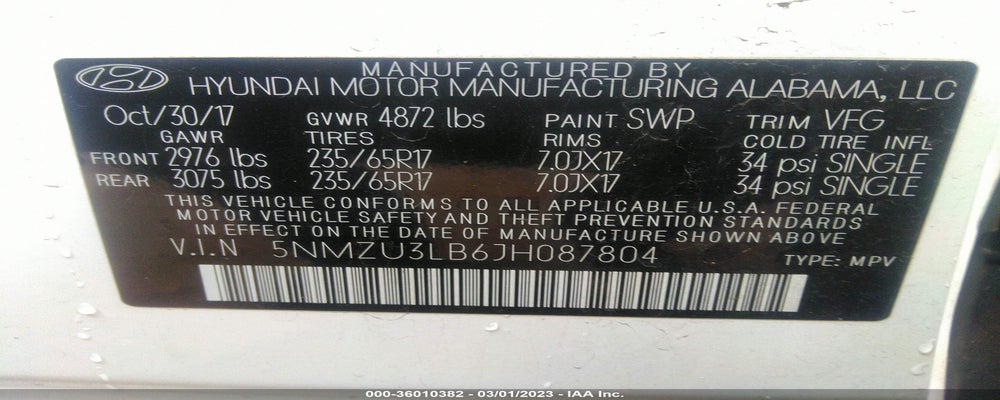 5NMZU3LB6JH087804 2018 HYUNDAI SANTA FE SPORT photo no. 9
